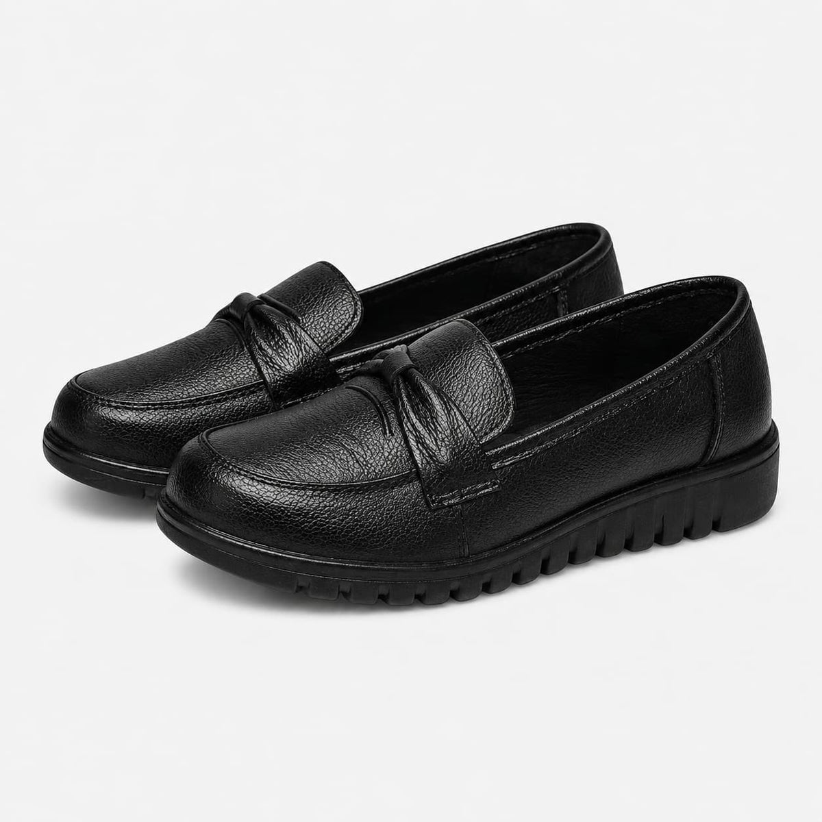 Mocassins Orthopédiques Effet Cuir Avec Coutures Apparentes Pour Femme