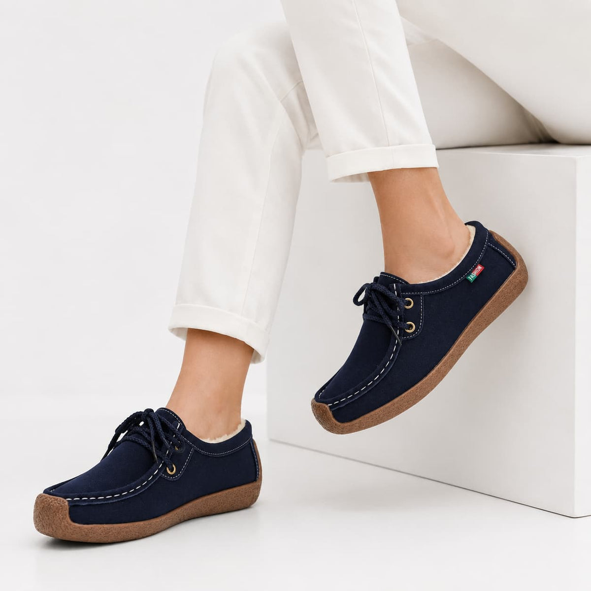 Mocassin En Daim À Lacets Pour Femmes