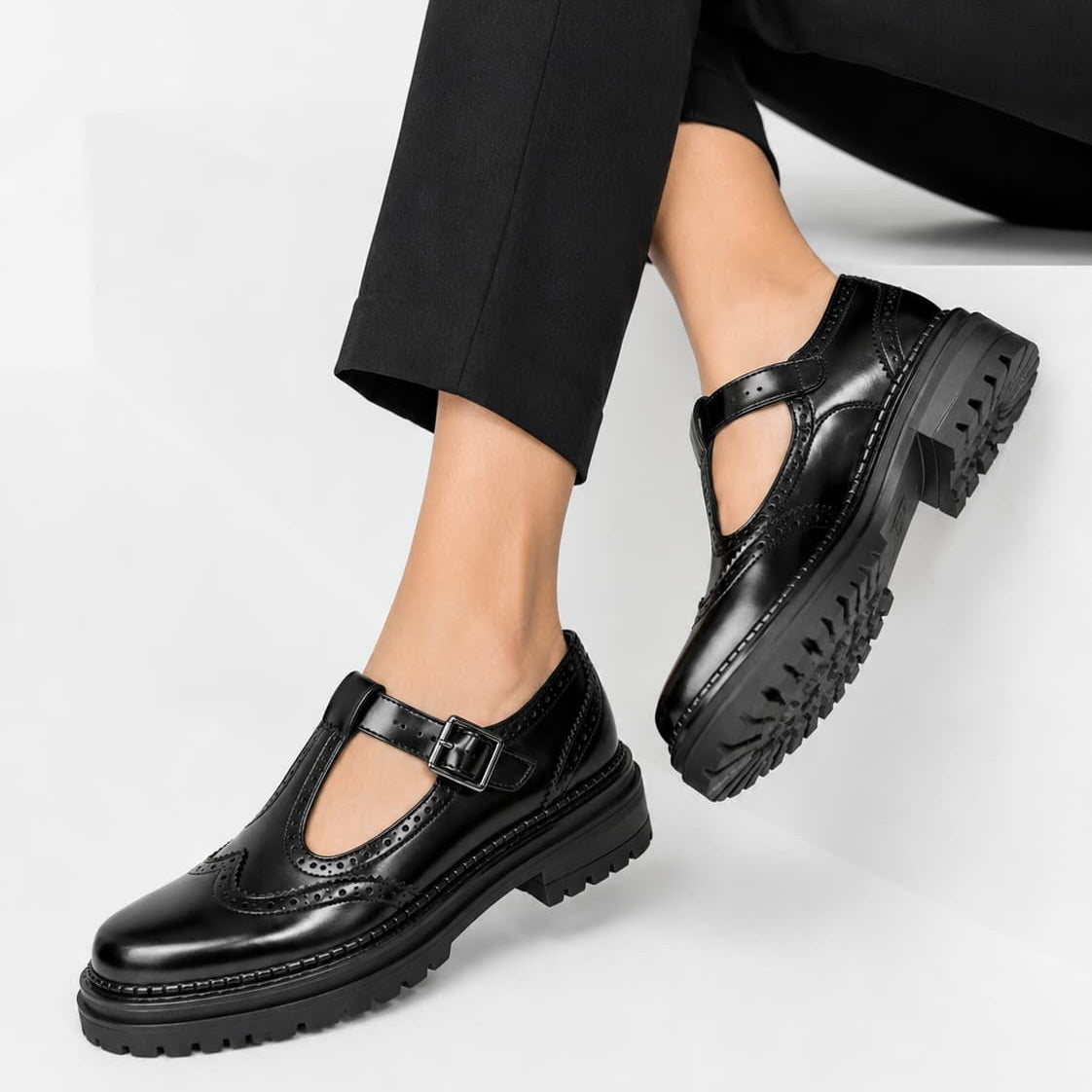 Mocassins Orthopédiques À Bride Et Semelle Épaisse
