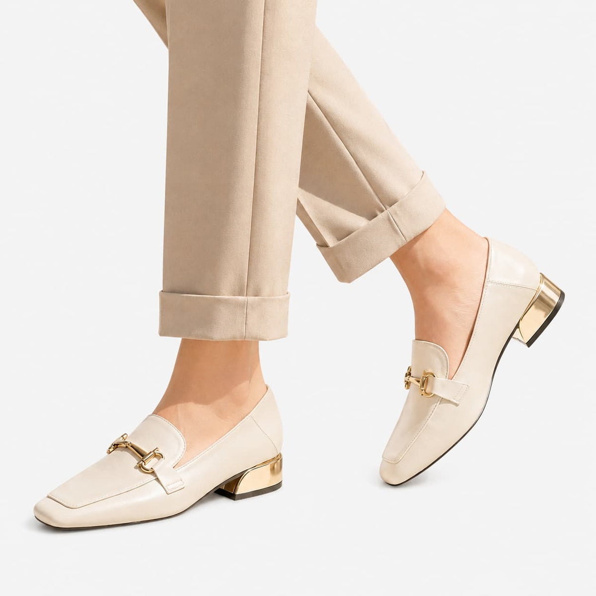 Mocassin Mary Jane Vernis À Talon Carré