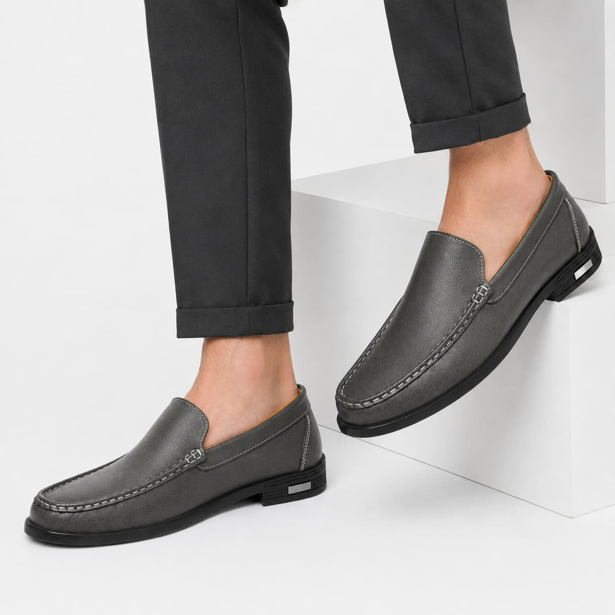 Alberto Mocassins en Cuir Semelle Caoutchouc Durable Chaussures Habillées Slip-On