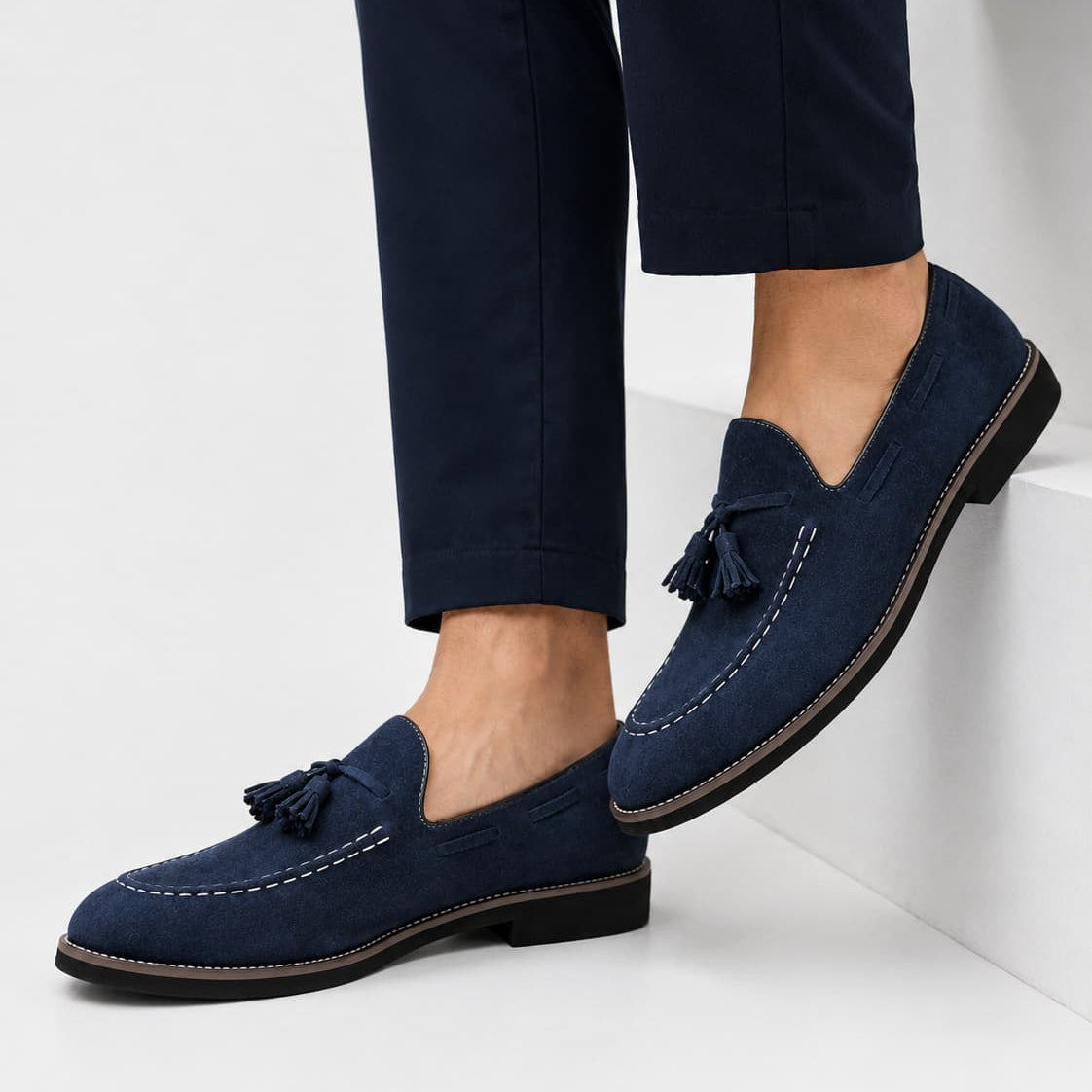 Mocassins À Glands En Daim Véritable Pour Homme