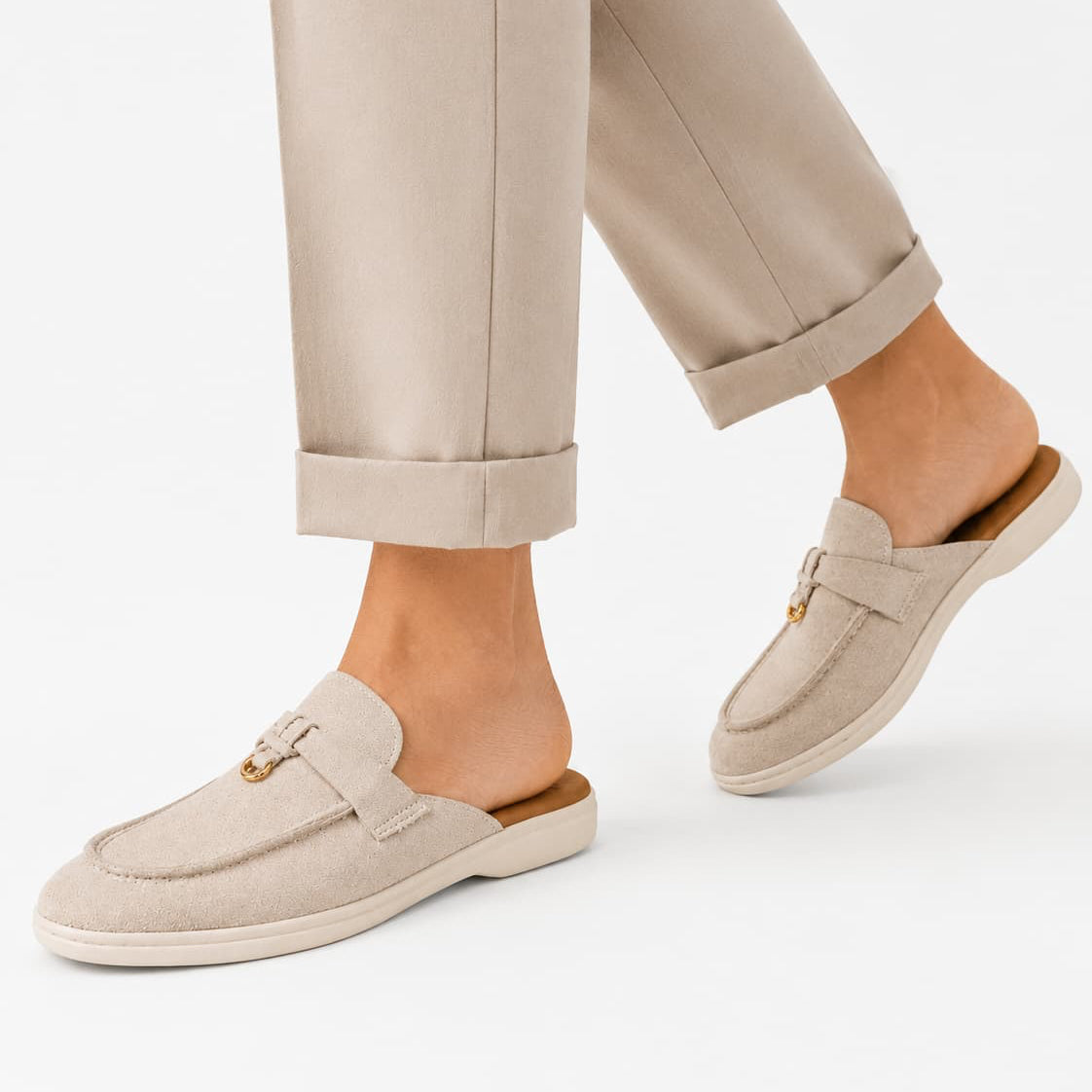 Mocassins À Glands Bi-Matière Effet Contrasté