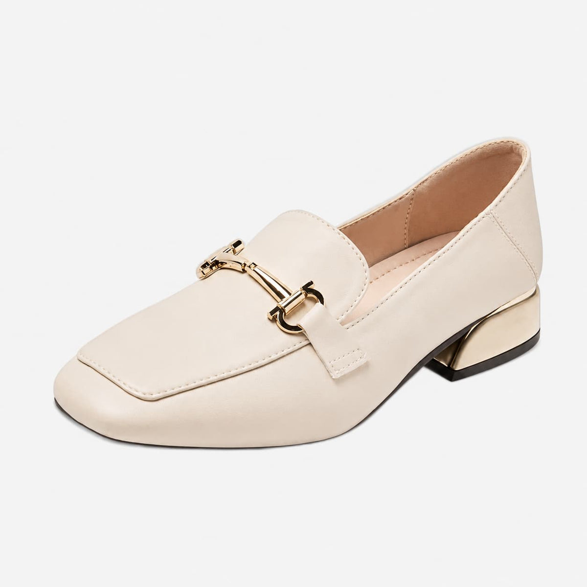 Mocassin Mary Jane Vernis À Talon Carré