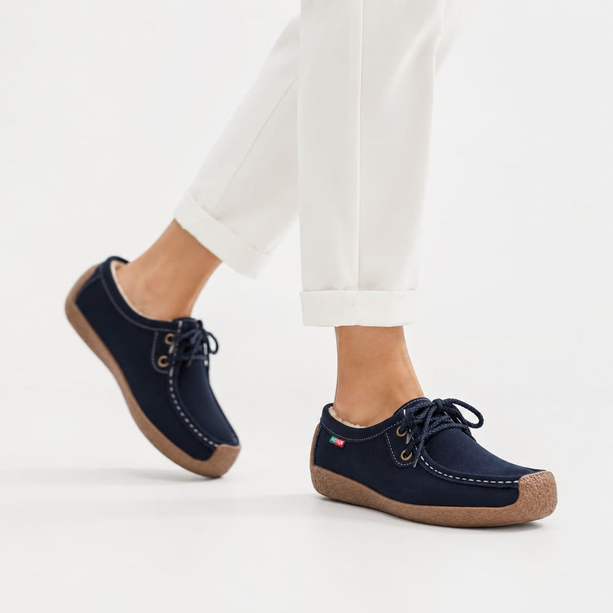 Mocassin En Daim À Lacets Pour Femmes