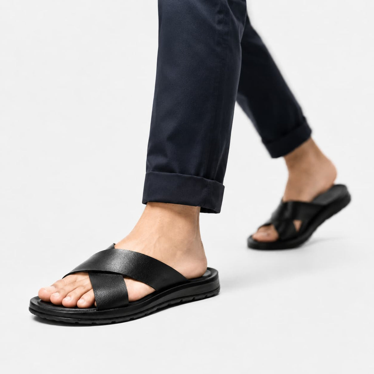 Alessio Sandales en Cuir Slip-On Semelle Antidérapante Confort Estival Premium