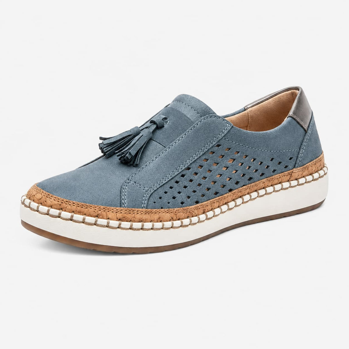 Amari Mocassins en Cuir Slip-On Soutien Voûte Plantaire Confort Chaussures Casual