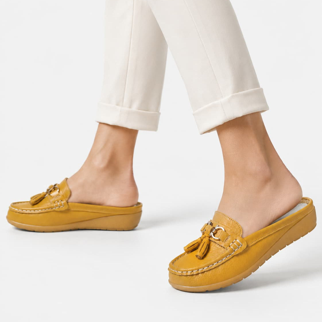 Mocassins À Glands Colorés À Talons Plats Pour Femme