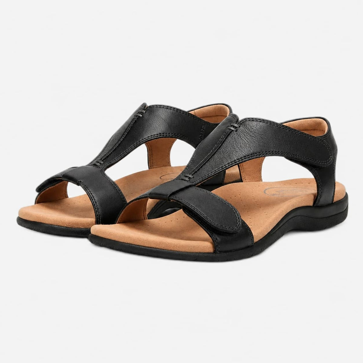 Camille Sandales Cuir Bride en T Ajustable Semelle Ergonomique Légère Chaussures Été
