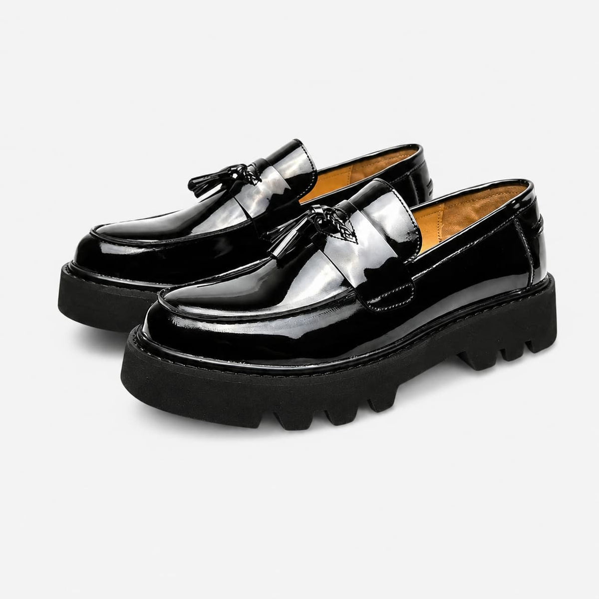 Mocassins Vernis À Plateforme Pour Hommes