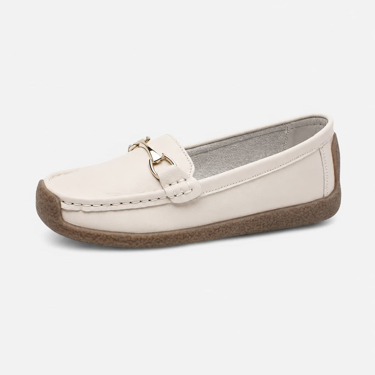 Mocassins À Glands En Cuir Et Bout Rond Pour Femme