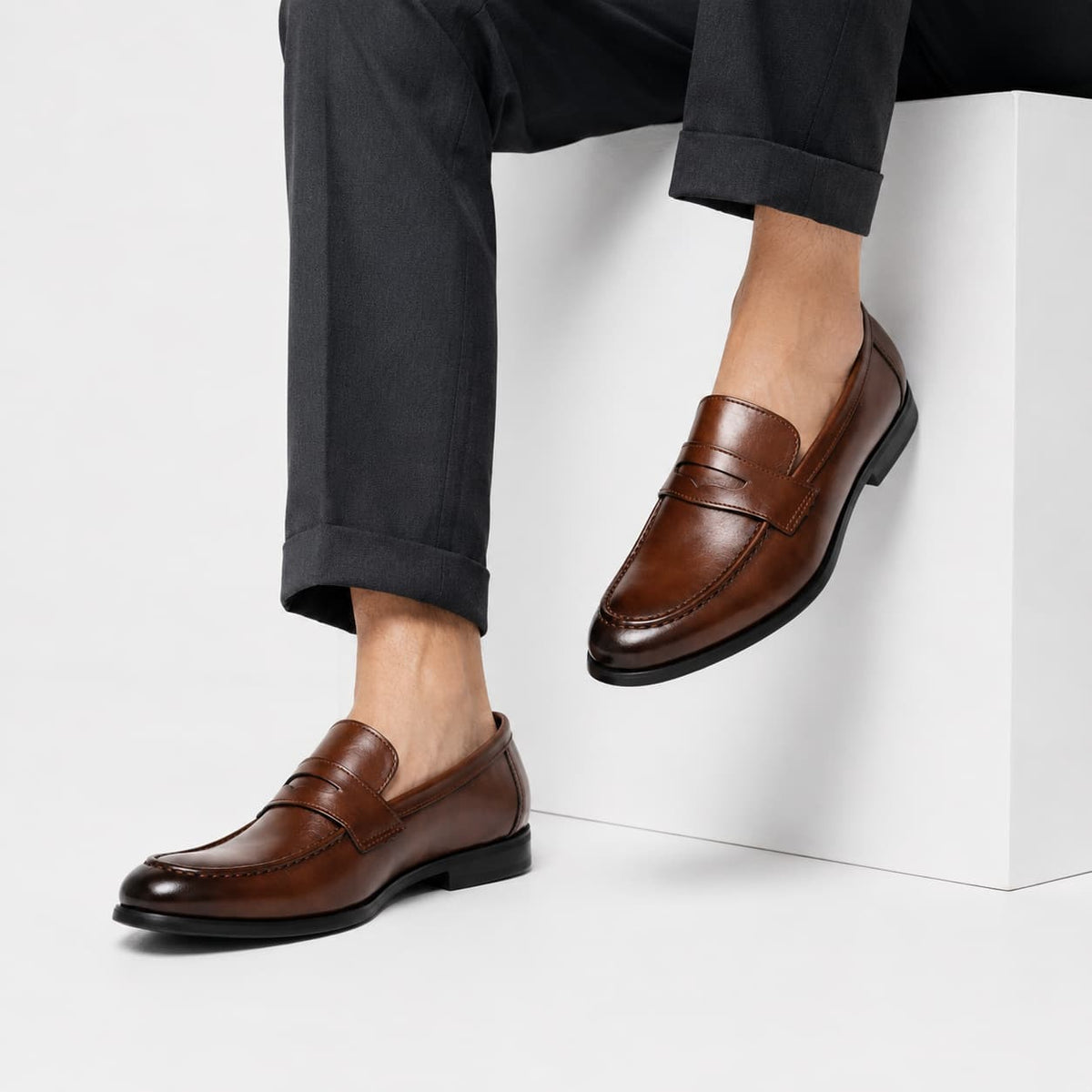 Mocassin Cuir Homme Semelle Gomme