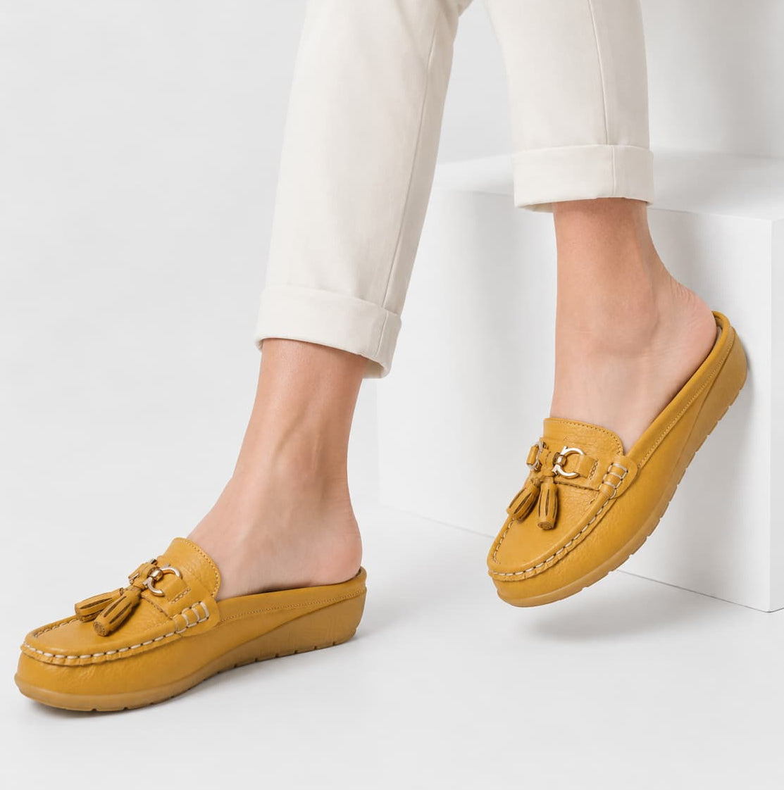 Mocassins À Glands Colorés À Talons Plats Pour Femme