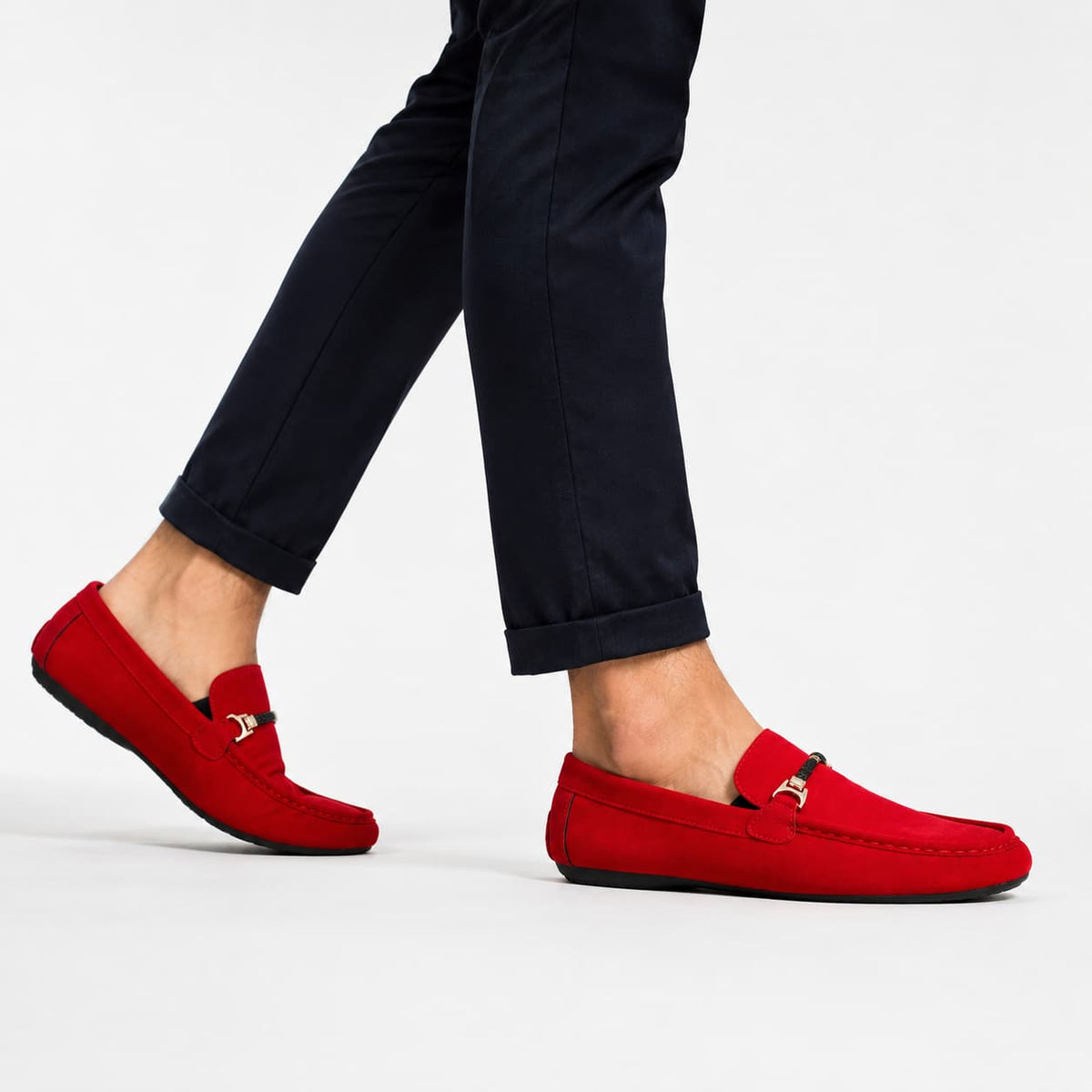 Mocassins À Boucle En Daim Pour Hommes