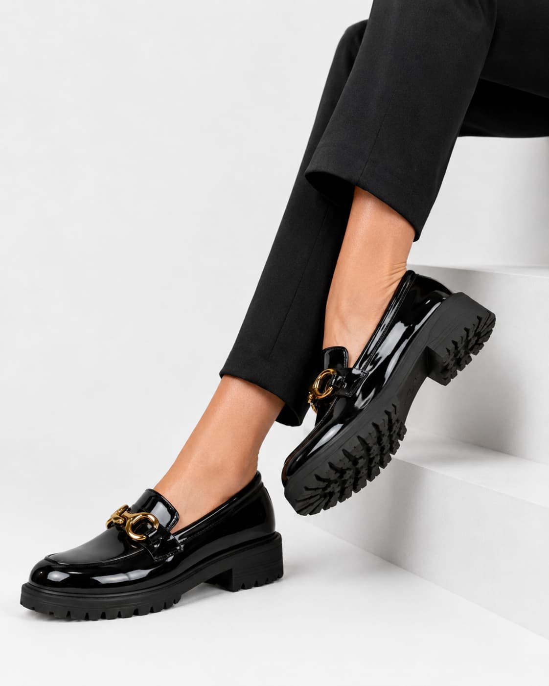 Mocassins À Plateforme De Style Britannique Pour Femme