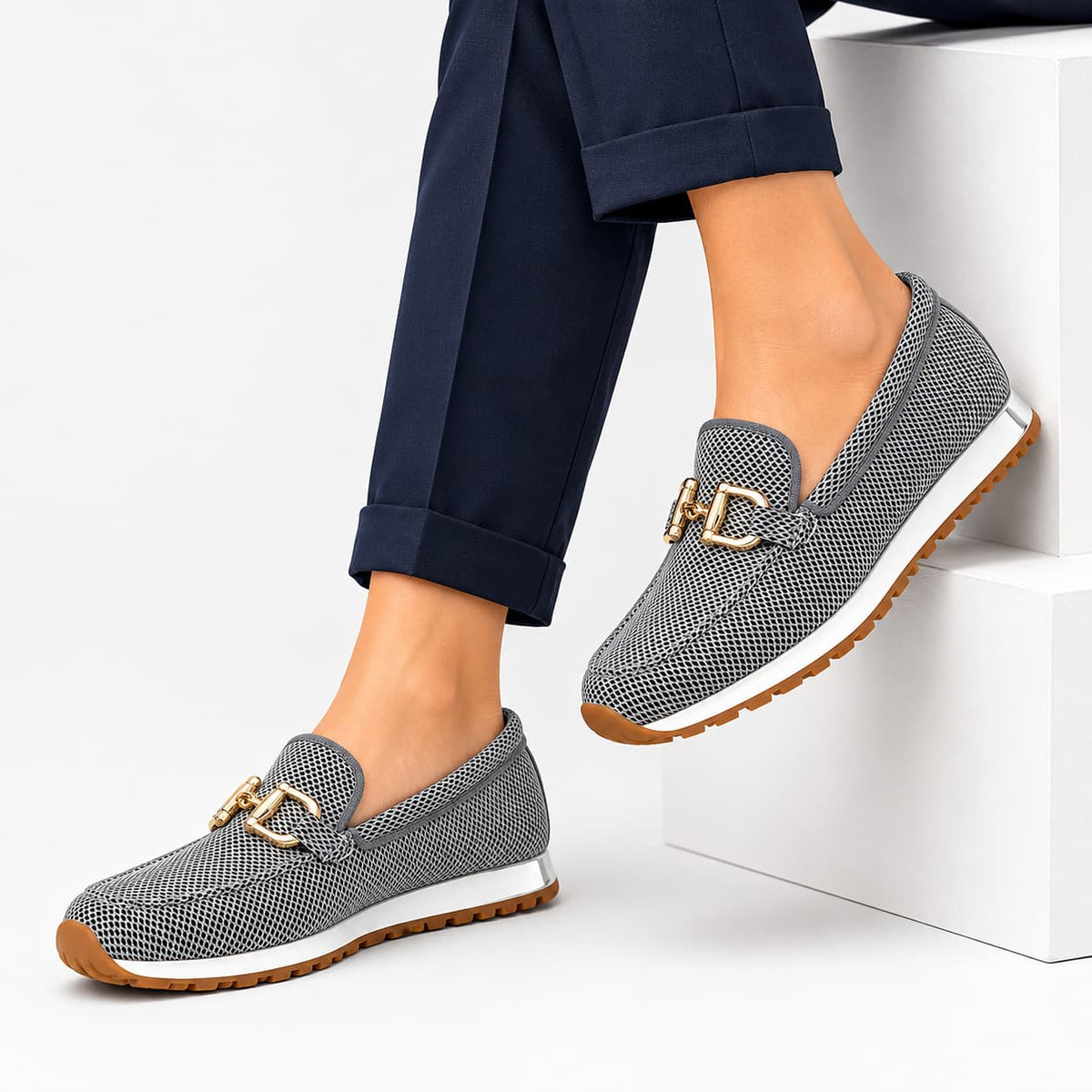 Beatrice Mocassins Slip-On avec Bit Métal Chaussures Confort Respirant Casual