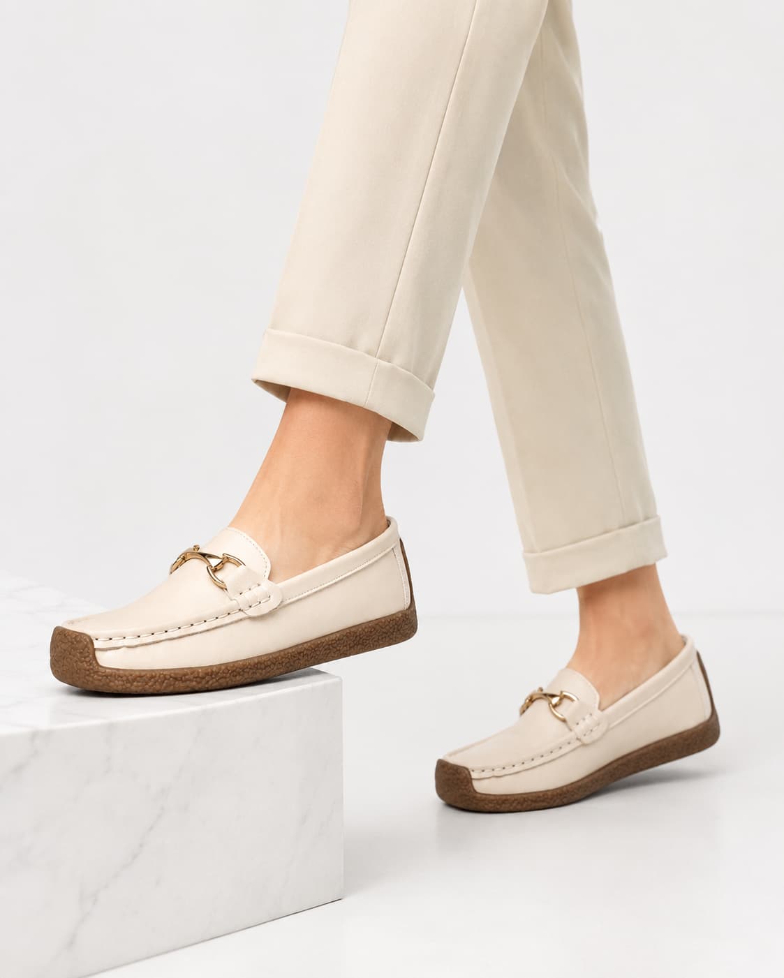 Mocassins À Glands En Cuir Et Bout Rond Pour Femme