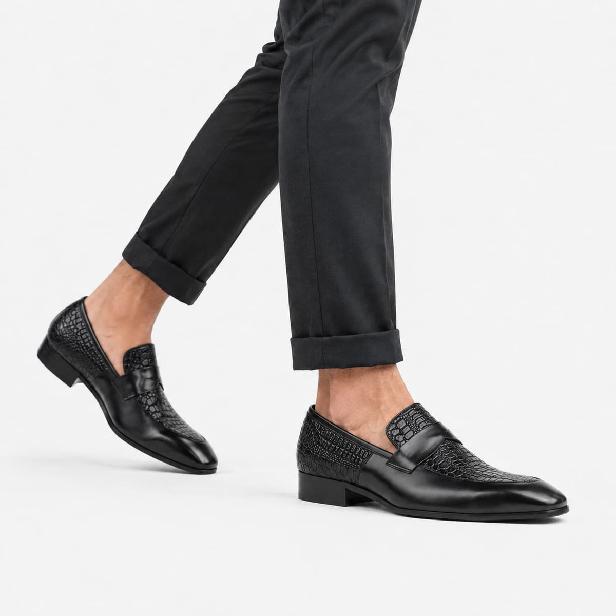 Mocassins À Bout Pointu En Cuir Véritable Pour Homme