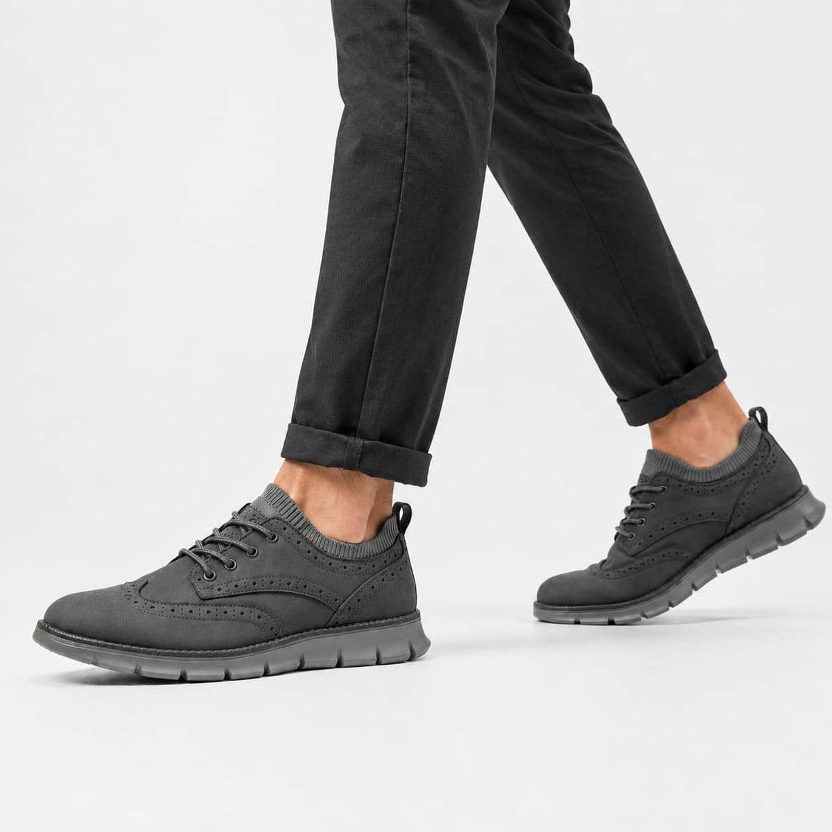 Louis Baskets en Daim Premium Style Brogue Casual Chic et Respirant
