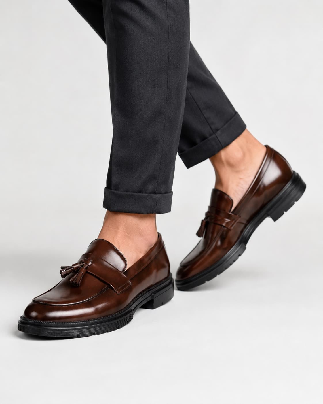 Mocassins Habillés À Glands En Cuir Véritable Pour Homme