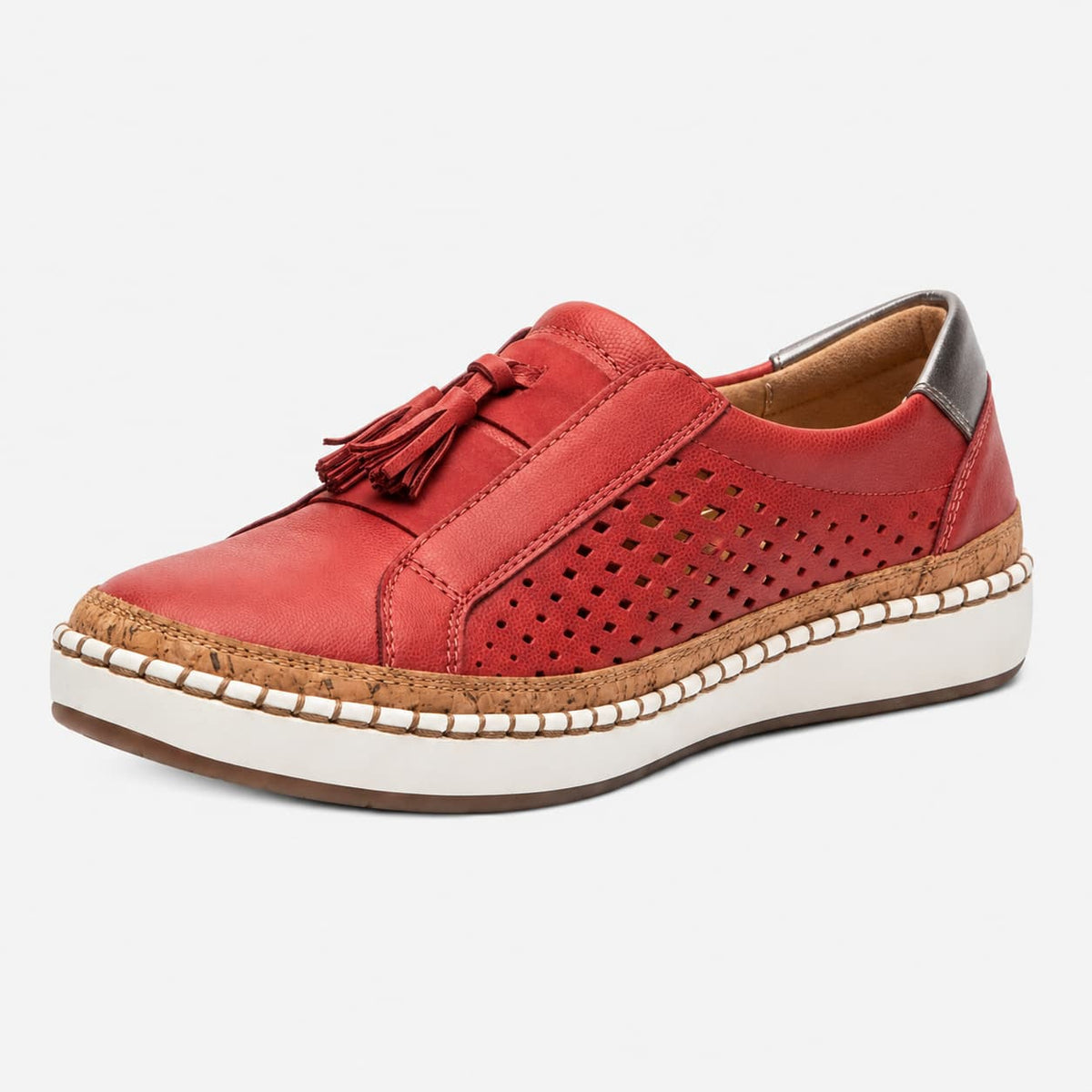 Amari Mocassins en Cuir Slip-On Soutien Voûte Plantaire Confort Chaussures Casual