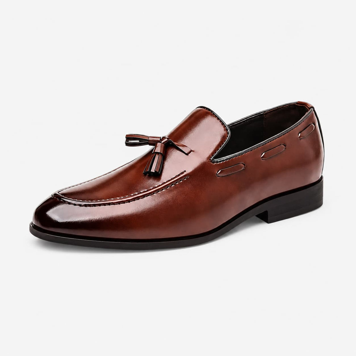 Mocassins À Gland En Cuir Véritable Marron Pour Hommes