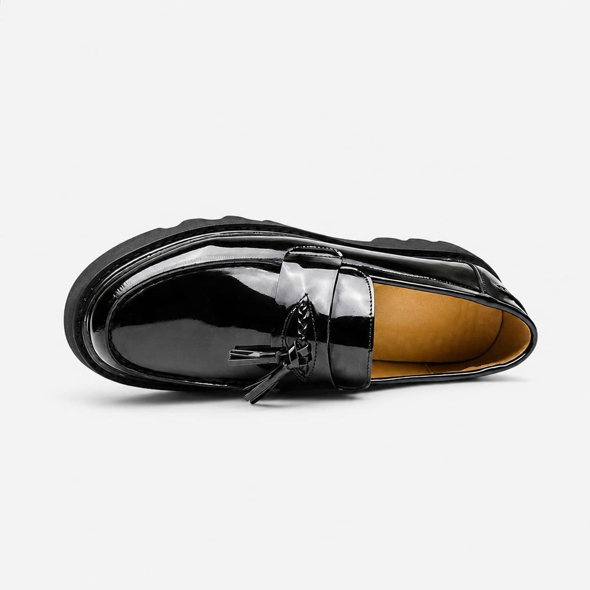 Mocassins Vernis À Plateforme Pour Hommes