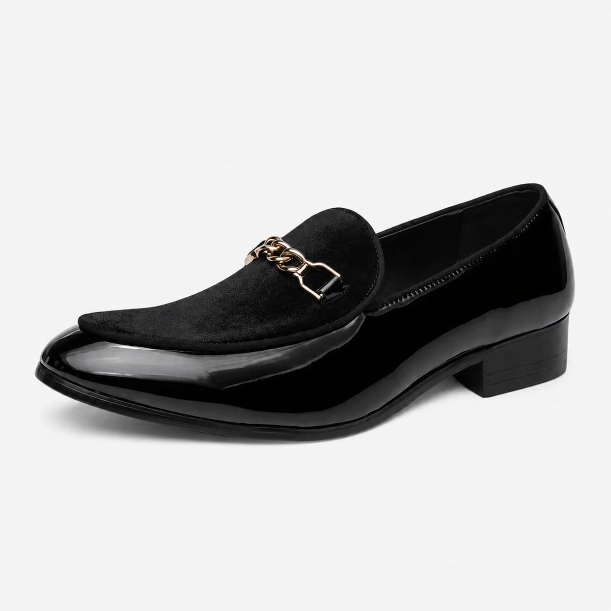 Mocassins À Bout Pointu En Cuir Verni Avec Nœud Décoratif