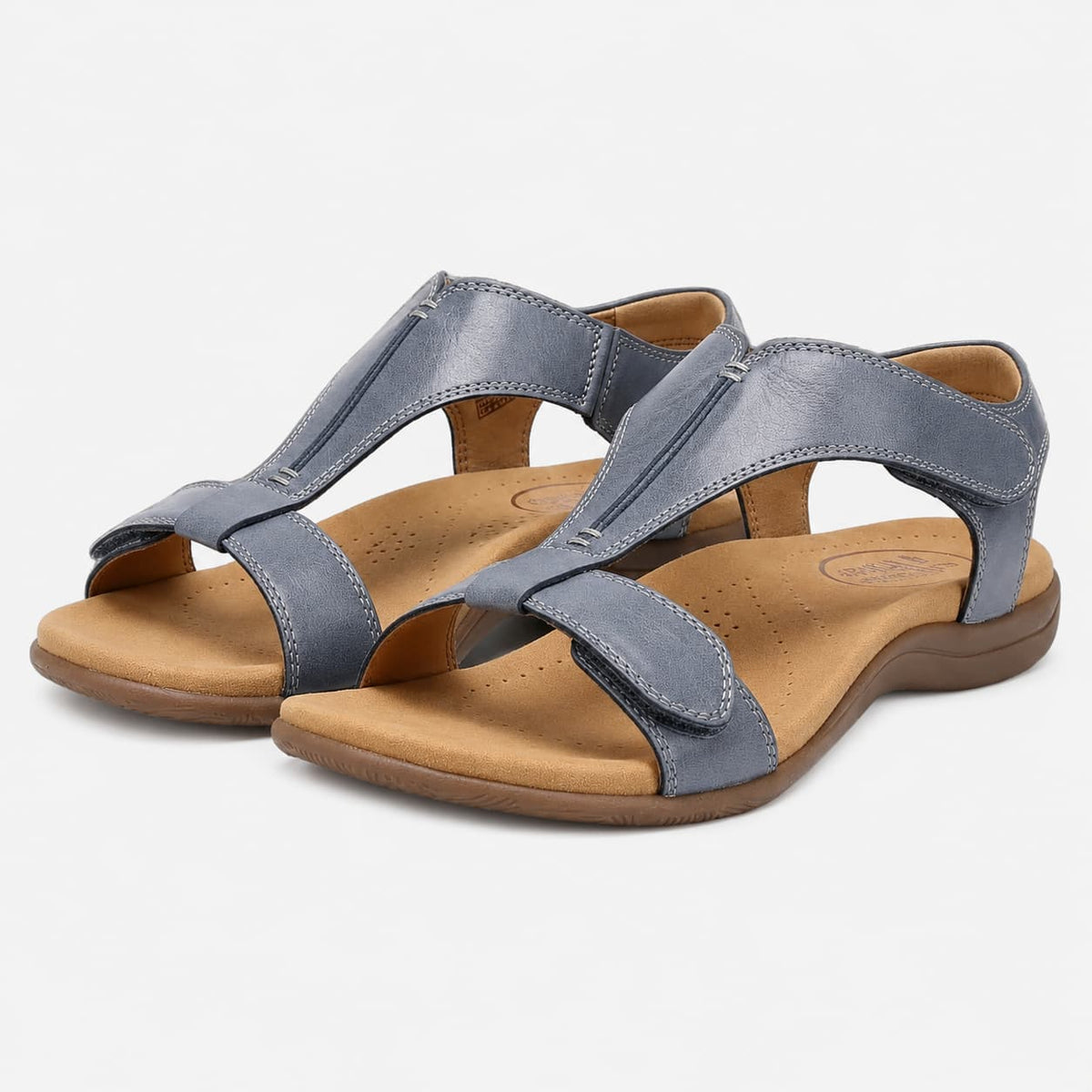 Camille Sandales Cuir Bride en T Ajustable Semelle Ergonomique Légère Chaussures Été