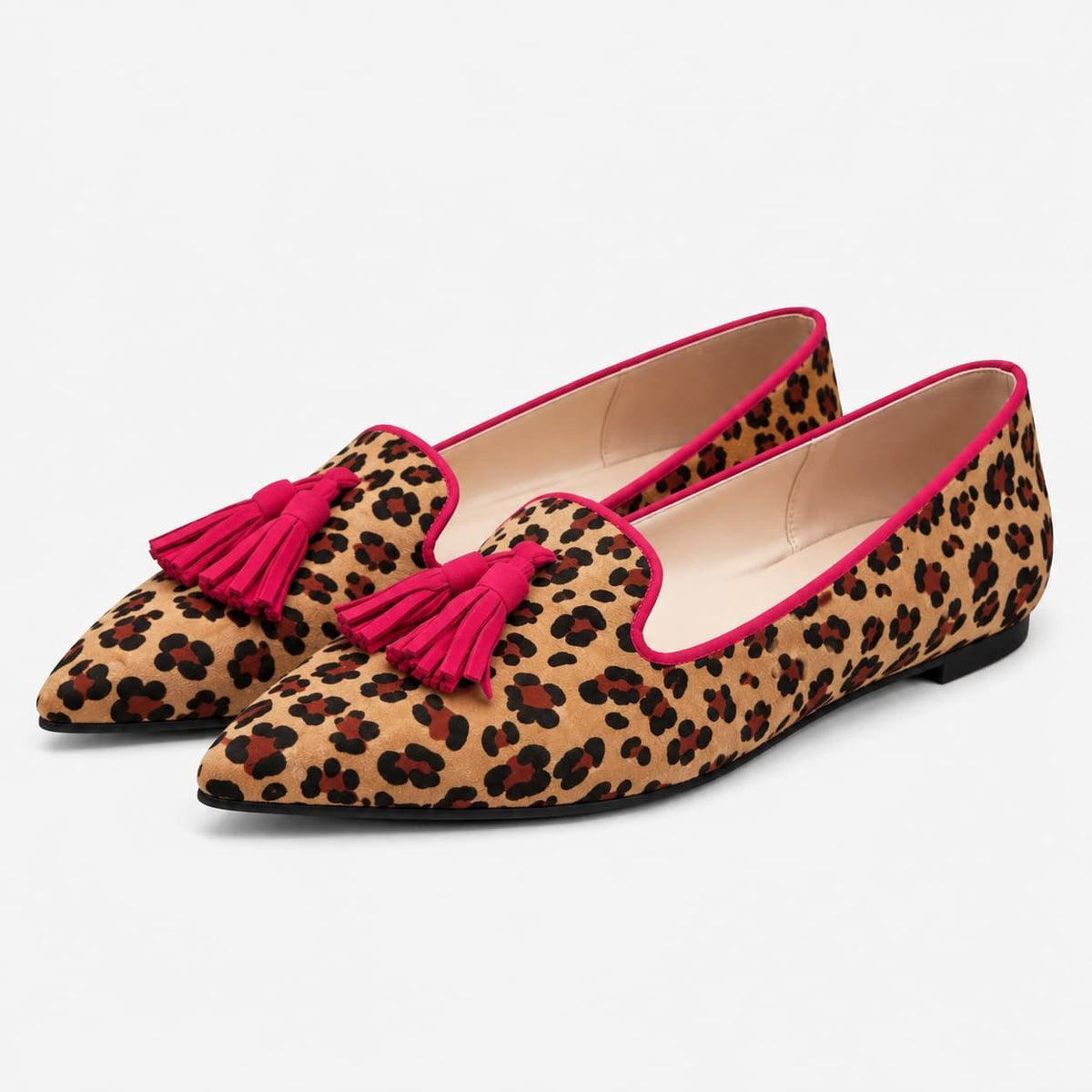 Mocassins Plats À Glands Imprimé Léopard Pour Femme