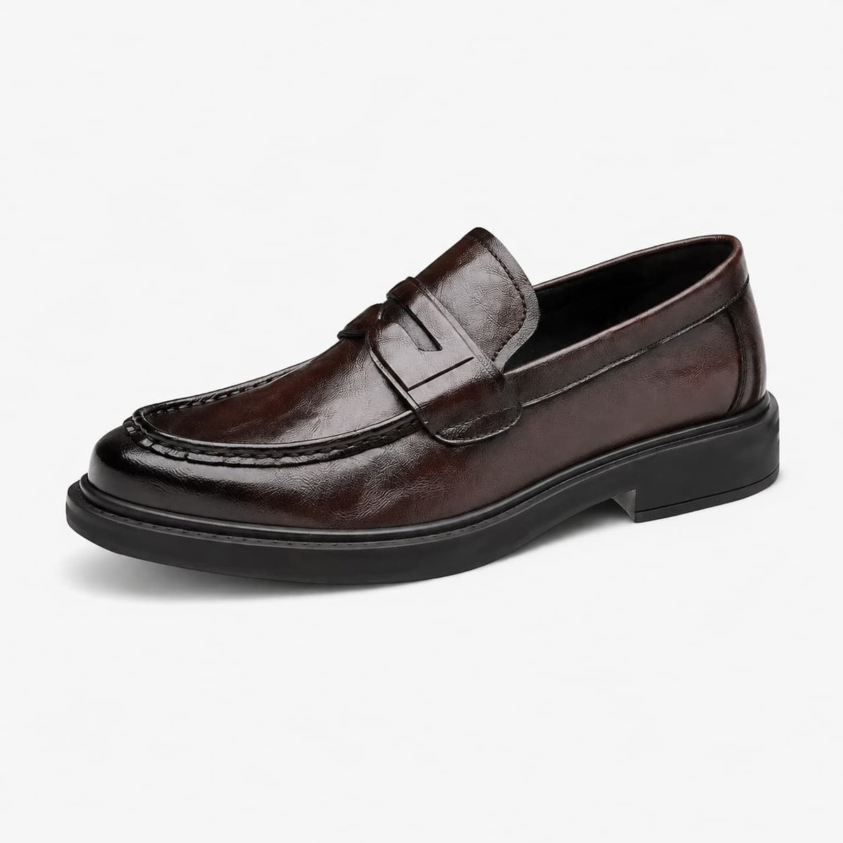 Mocassins Pour Homme En Cuir Véritable De Couleur Marron